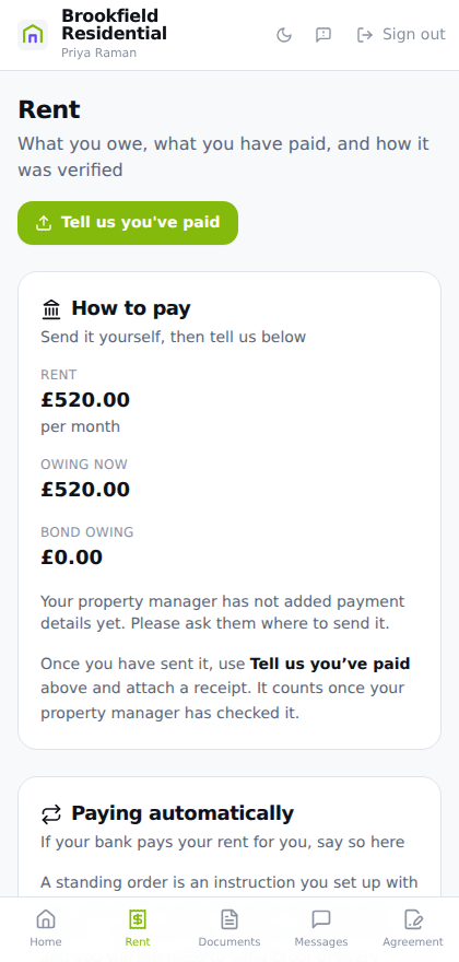 Paying, with proof